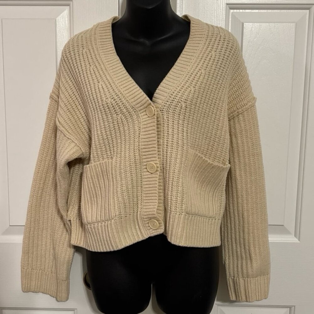JW Anderson x Uniqlo Waffle Knit Button Cardigan Cream Size S